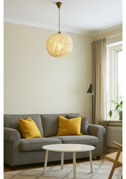 Doğal El Yapımı Bohem-Rustik-Modern-Jüt-Yapımı Sarkıt Avize