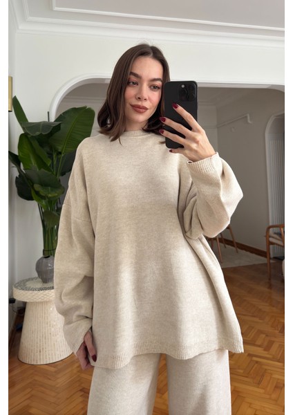 Basic Bisiklet Yaka Triko Takım- Taş indirimleri