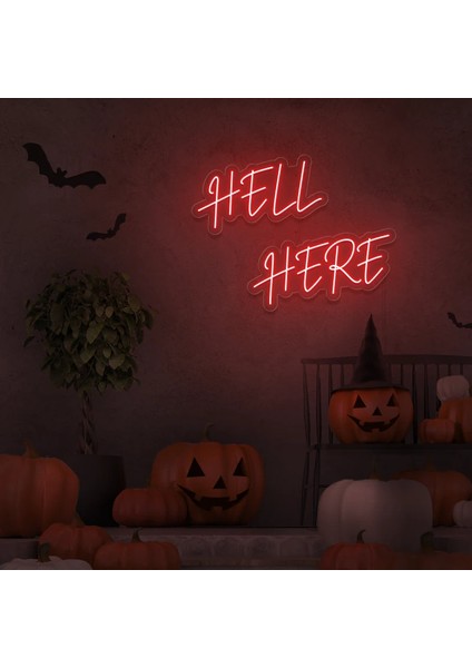 Cehennem Burada Neon LED Yazı