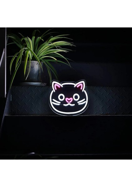Minik Tatlı Kedi Neon LED