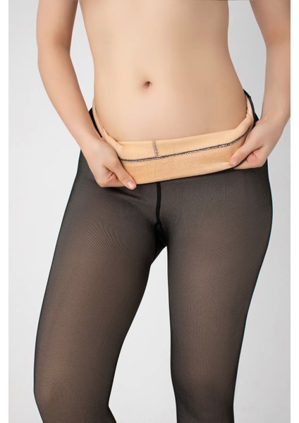 Kadın Peluş Tayt Yüksek Bel Kışlık Termal Kadın Külotlu Çorap Ten Rengi Görünümlü fiyatları