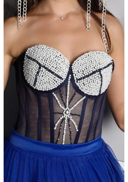 Siyah Taşlı El Yapımı Elegant Korse – Halloween Black Swan Korse