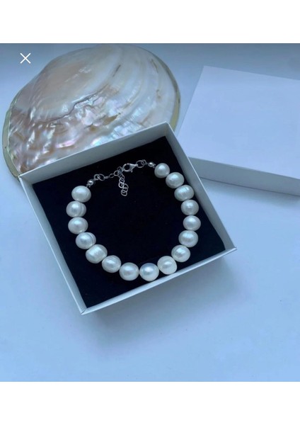 925 Ayar Gümüş Sertifikalı Doğal 10-11 mm Inci Bileklik fiyatları