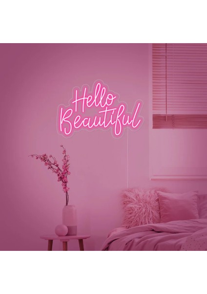 Hello Beautiful Neon LED Yazı