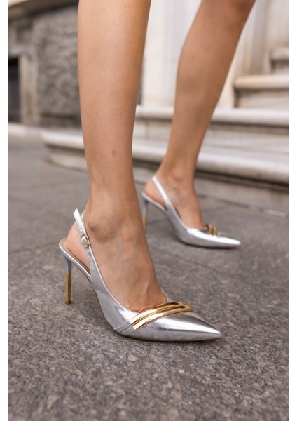 Hardy Kadin Gumus Saten Taşli Mini Topuklu Ayakkabi fiyatları