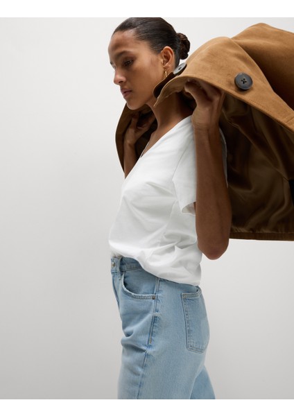 2'li %100 Pamuk V Yaka T-Shirt Seti