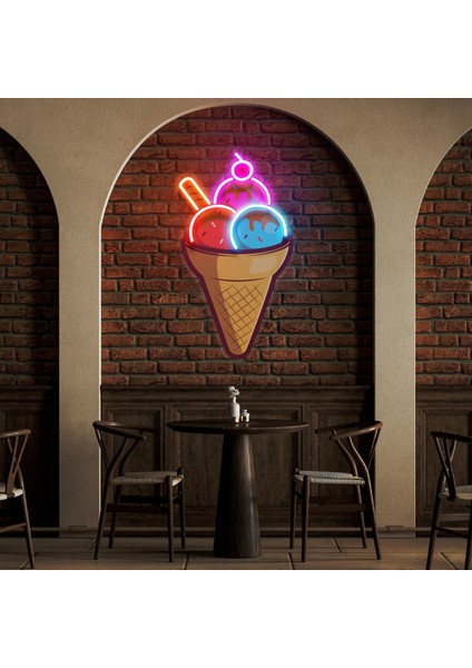 Cherry Strawberry Ice Cream Neon LED