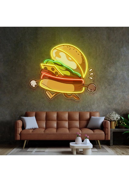 Spor Yapan Hamburger Neon LED