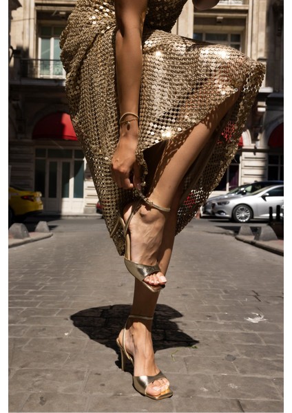 Wimmer Kadin Gumus Cılt Tek Bant Topuklu Sandalet fiyatları