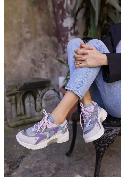 Desire Kadin Gri Lila Geçişli Sneaker