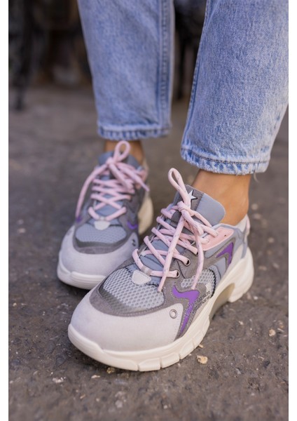Desire Kadin Gri Lila Geçişli Sneaker fırsatları
