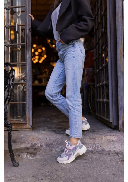 Desire Kadin Gri Lila Geçişli Sneaker