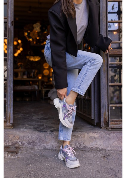 Desire Kadin Gri Lila Geçişli Sneaker