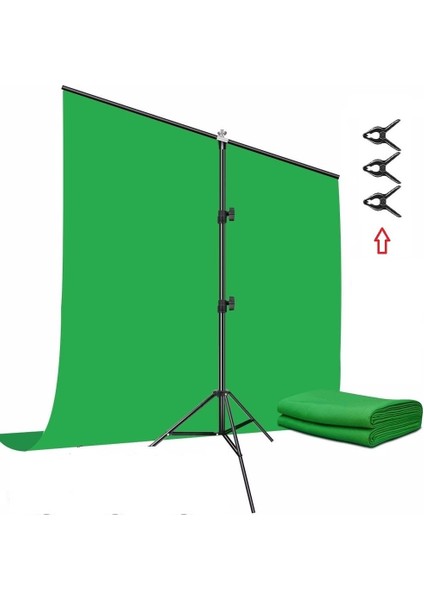 Yeşil Ekran Arka Plan Standı ,oyun,fotoğraf , Stream, Chroma Key 1 X2M Greenscreen Backdrop Kiti