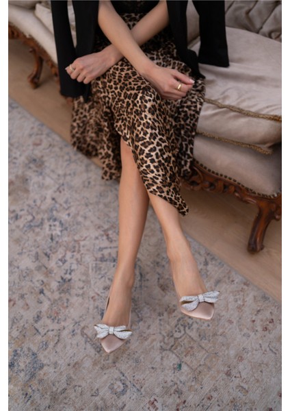 Clara Kadın Bej Saten Fıyonk Detay Topuklu Ayakkabi fiyatları