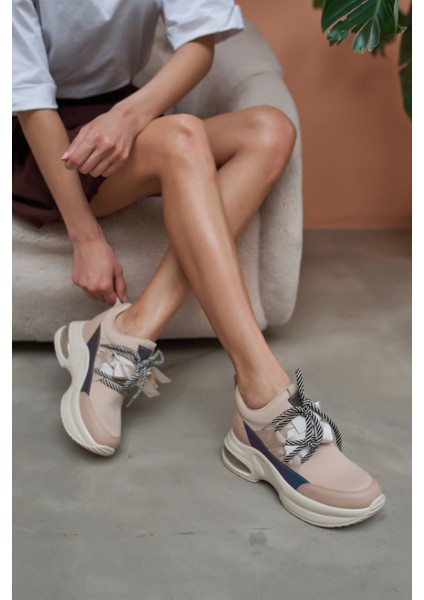 Hanna Kadin Gri Dalgiç Kumaş Detay Gizli Topuk Sneaker