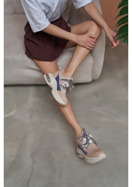 Hanna Kadin Gri Dalgiç Kumaş Detay Gizli Topuk Sneaker indirimleri