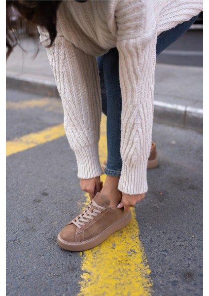 Angelo Kadın Haki Gercek Suet Sneaker indirimleri