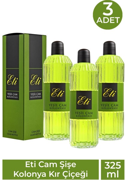 Eti Cam Şişe Kolonya Yeşilçam 325 ml 3 Adet