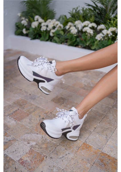 Hanna Kadin Gri Dalgiç Kumaş Detay Gizli Topuk Sneaker