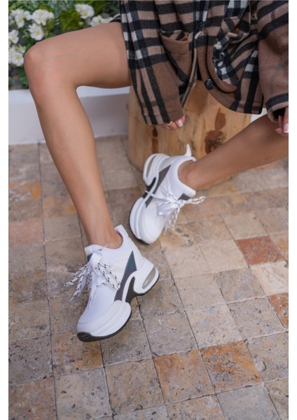 Hanna Kadin Gri Dalgiç Kumaş Detay Gizli Topuk Sneaker modelleri