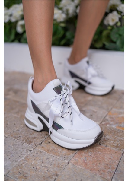 Hanna Kadin Gri Dalgiç Kumaş Detay Gizli Topuk Sneaker fırsatları