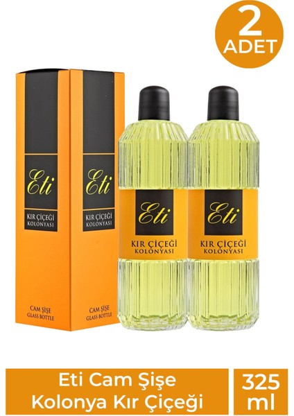 Asfstore Eti Cam Şişe Kolonya Kır Çiçeği 325 ml 2 Adet