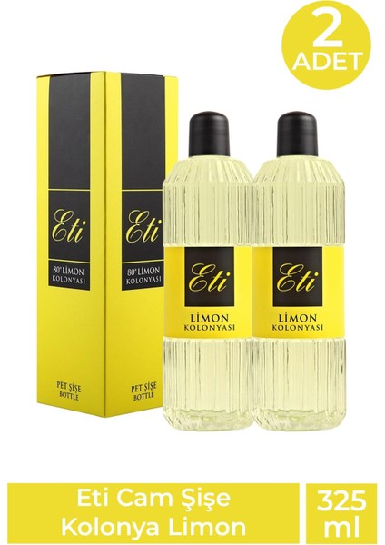 Eti Cam Şişe Kolonya Limon 325 ml 2 Adet