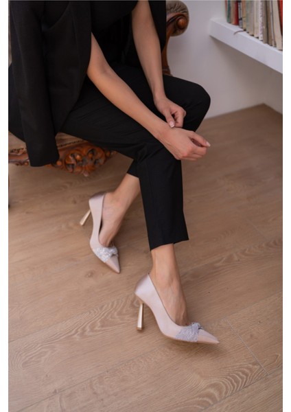 Joyce Kadın Siyah Saten Taş Detay Ayakkabi fırsatları