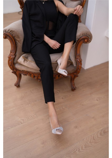 Joyce Kadın Siyah Saten Taş Detay Ayakkabi indirimleri