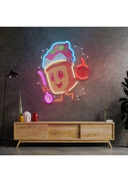 Happy Ice Cream Neon LED