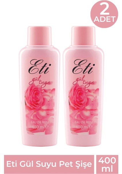 Asfstore Eti Gül Suyu Pet Şişe 400 ml 2 Adet