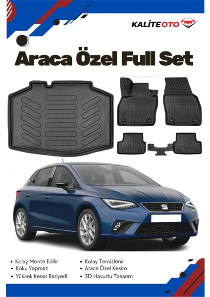 Seat Ibiza 2017 Model Yumuşak Paspas+Bagaj Havuzu Seti
