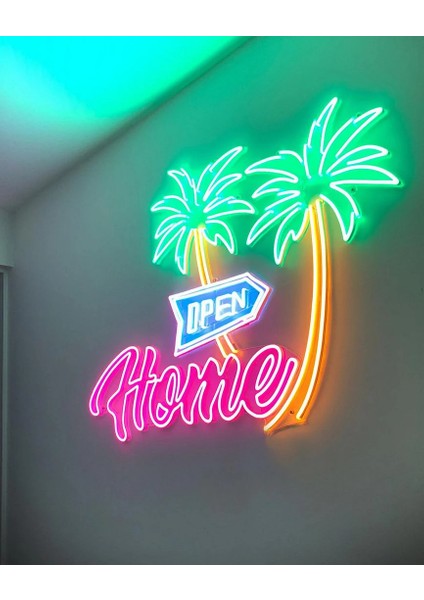 Open Home Neon LED Yazı
