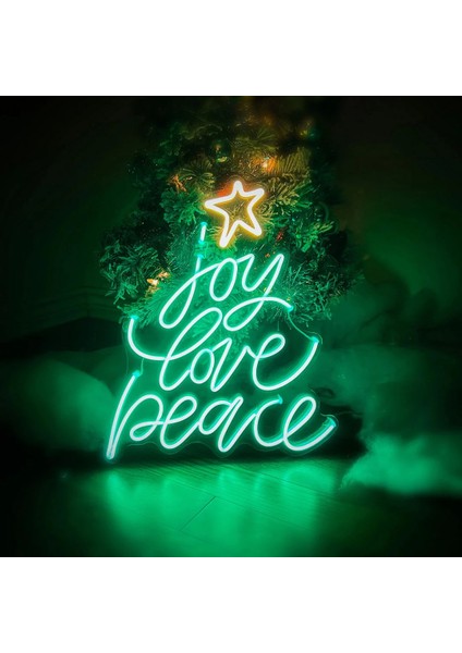 Joy Love Peace Neon LED Yazı