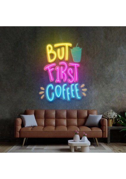 Ama Ilk Kahve Neon LED Yazı