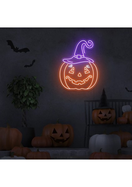 Balkabağı Happy Halloween Neon LED