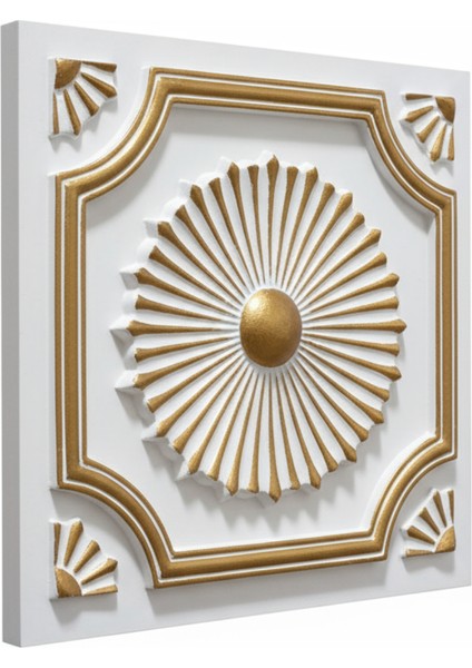 Royal Beyaz Gold Eskitme 45X45 cm Dekoratif Duvar Paneli indirimleri