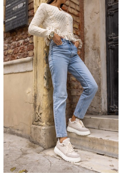 Keddy Kadin Bej Gercek Deri Eva Taban Sneaker fiyatları