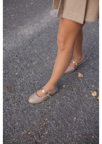 Ricky Kadın Vizon Gercek Deri Babet