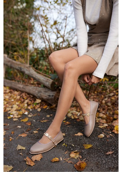 Ricky Kadın Vizon Gercek Deri Babet