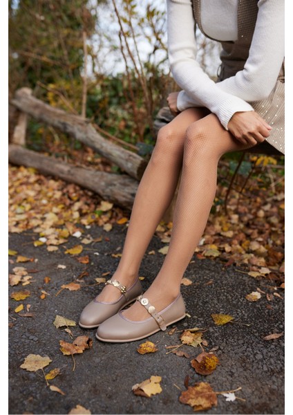 Ricky Kadın Vizon Gercek Deri Babet