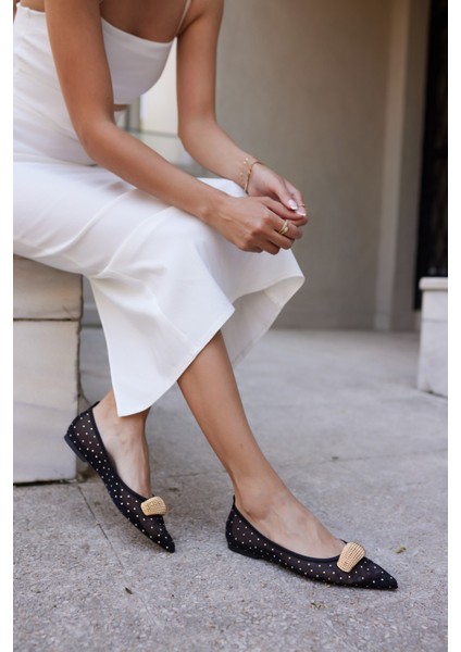 Ruiz Kadın Bej Tul Detay Babet