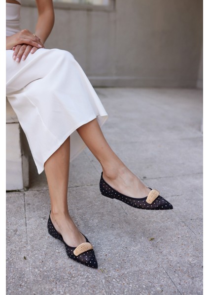 Ruiz Kadın Bej Tul Detay Babet fiyatları