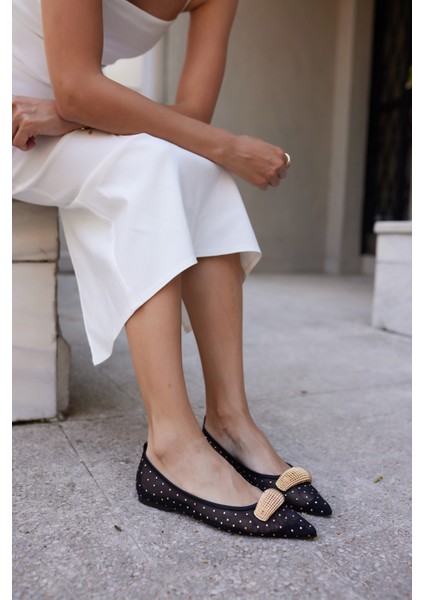 Ruiz Kadın Bej Tul Detay Babet modelleri