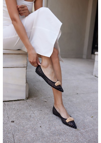 Ruiz Kadın Bej Tul Detay Babet fırsatları