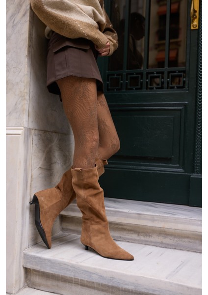 Marceli Kadin Taba Tutun Gercek Suet Astarsiz Çizme fiyatları