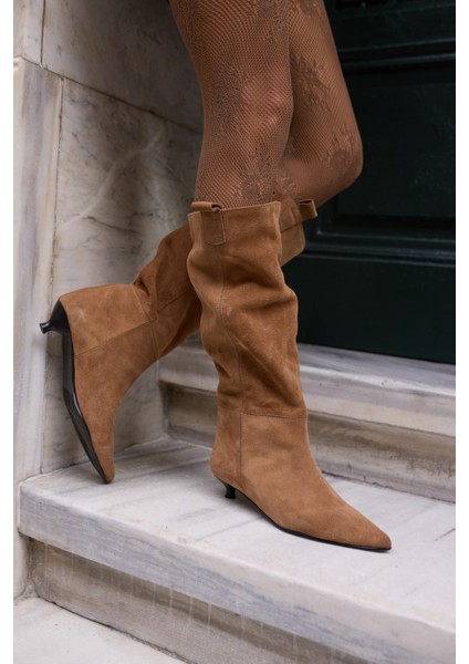 Marceli Kadin Taba Tutun Gercek Suet Astarsiz Çizme modelleri