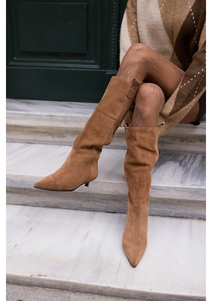 Marceli Kadin Taba Tutun Gercek Suet Astarsiz Çizme indirimleri