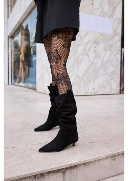 Marceli Kadin Taba Tutun Gercek Suet Astarsiz Çizme